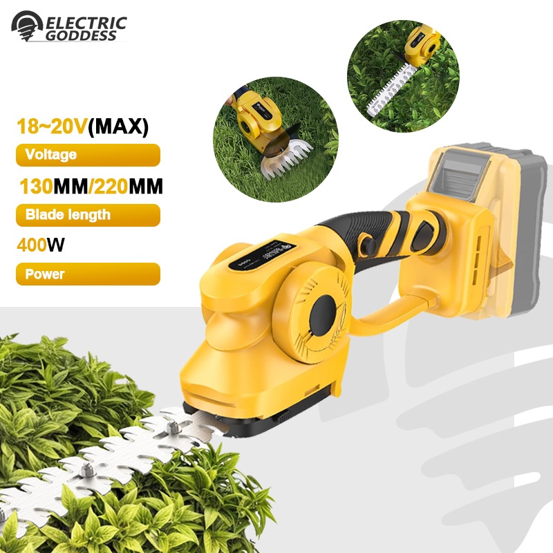 Gardening Tools Battery Powered - 2IN1 ブラシレス電動ヘッジトリマー ハンドヘルド低木除草剪定機 ガーデンパワーツール デウォルト20Vバッテリーピン対応