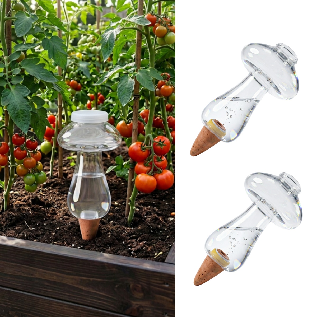 Self-Watering Planter - 300ml自動給水グローブ、室内植物用プラスチック製水球、徐放性制御装置付き自動給水プランター