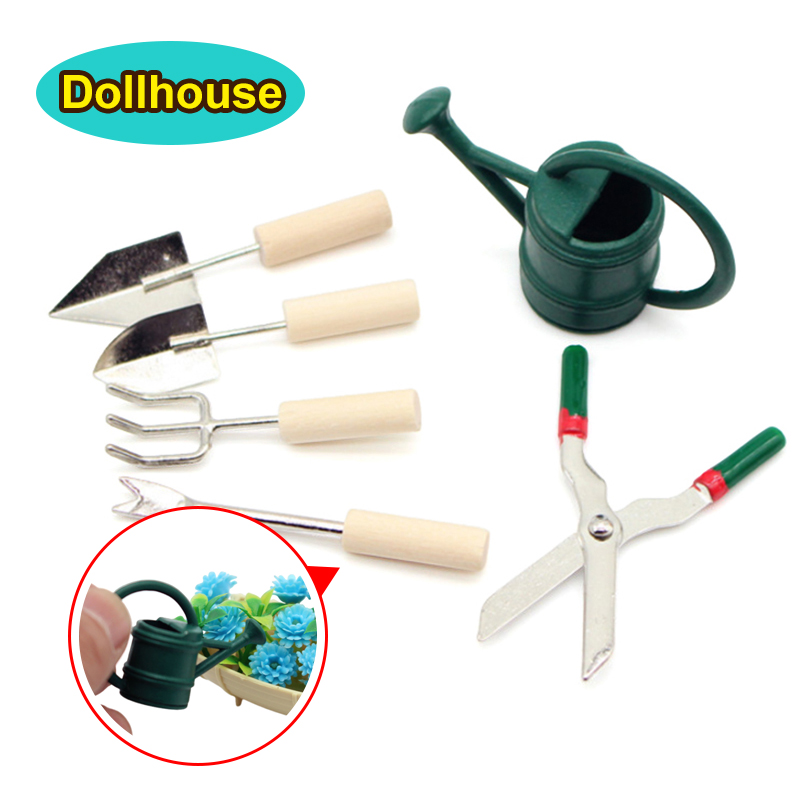 Gardening Tools Spade - 1/12 ドールハウスシミュレーションじょうろスパデはさみセットドールハウスミニチュアガーデニングツールドールハウスマイクロ風景装飾