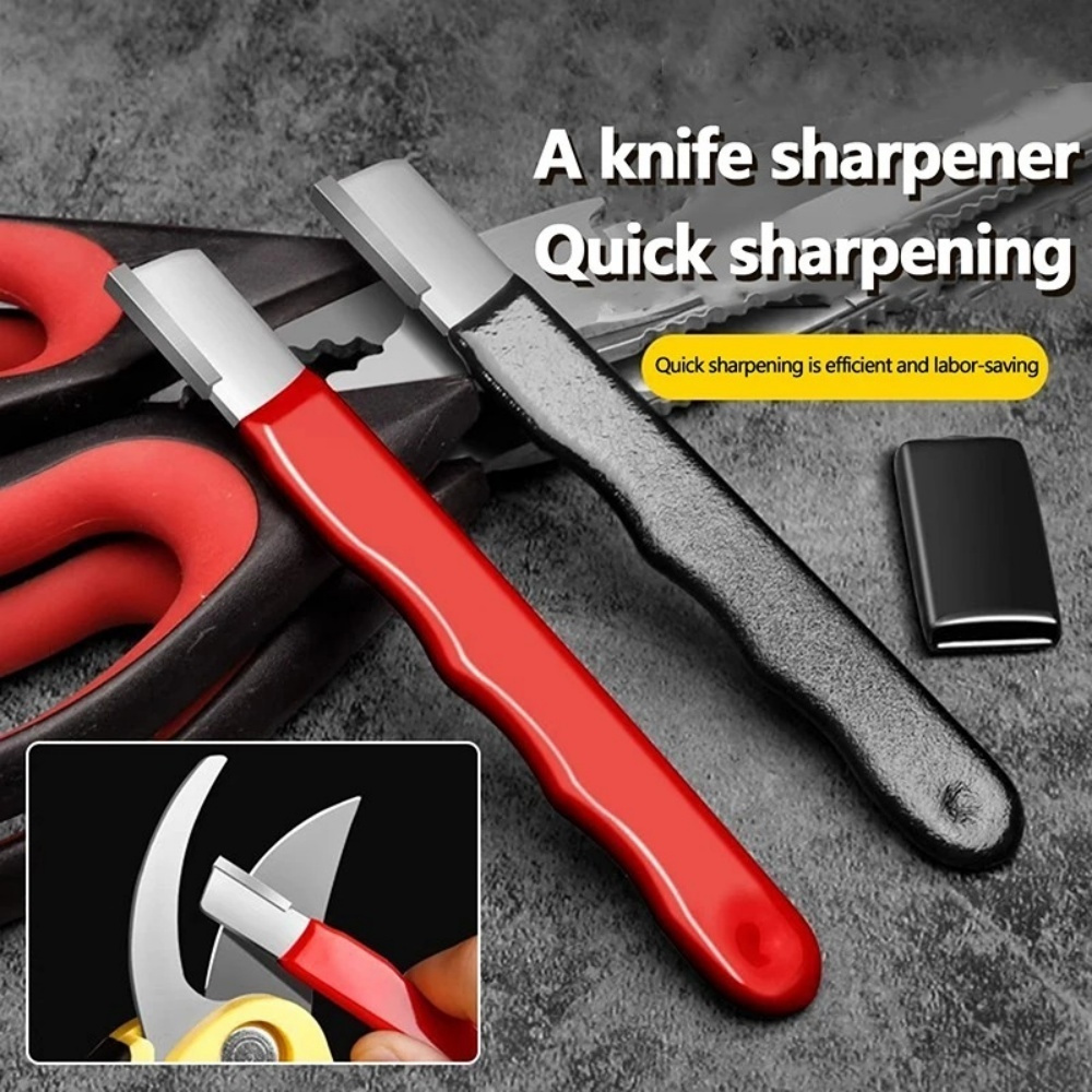 Gardening Tools Diy - プロ用金属製ナイフ研ぎ器、ハサミ研ぎ器、手持ち式砥石、あらゆる刃物用、キッチンナイフ、ハサミ、園芸用剪定ばさみ用ツール