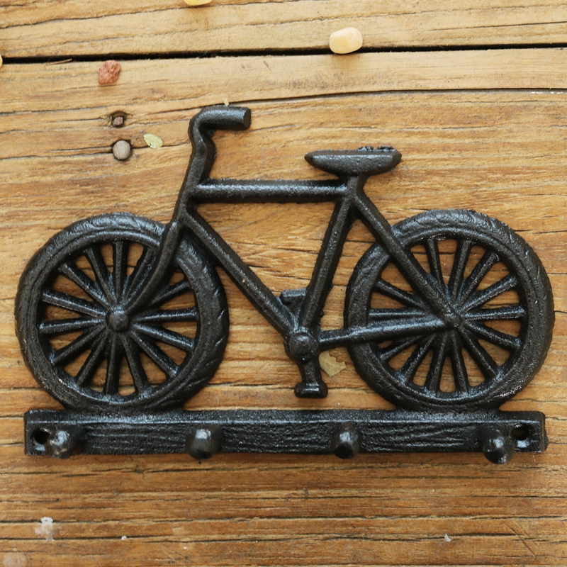ヴィンテージ鋳鉄製自転車壁掛けフック、4つのハンガー、家の庭 - Gardening Tools Cartoon のレビューと価格
