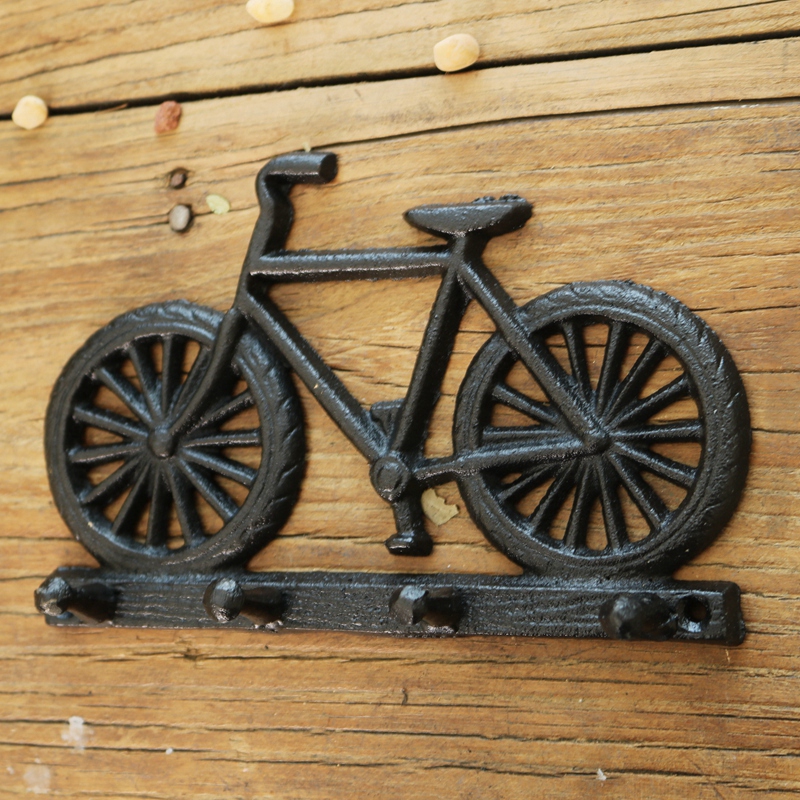 ヴィンテージ鋳鉄製自転車壁掛けフック、4つのハンガー、家の庭 - Gardening Tools Cartoon のレビューと価格