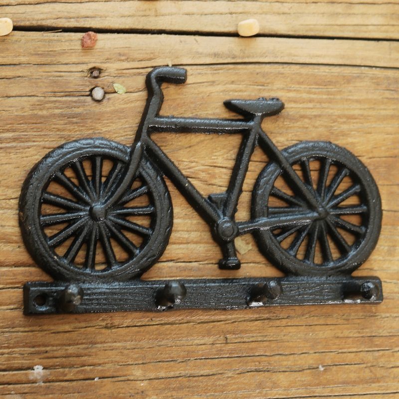 ヴィンテージ鋳鉄製自転車壁掛けフック、4つのハンガー、家の庭 - Gardening Tools Cartoon のレビューと価格