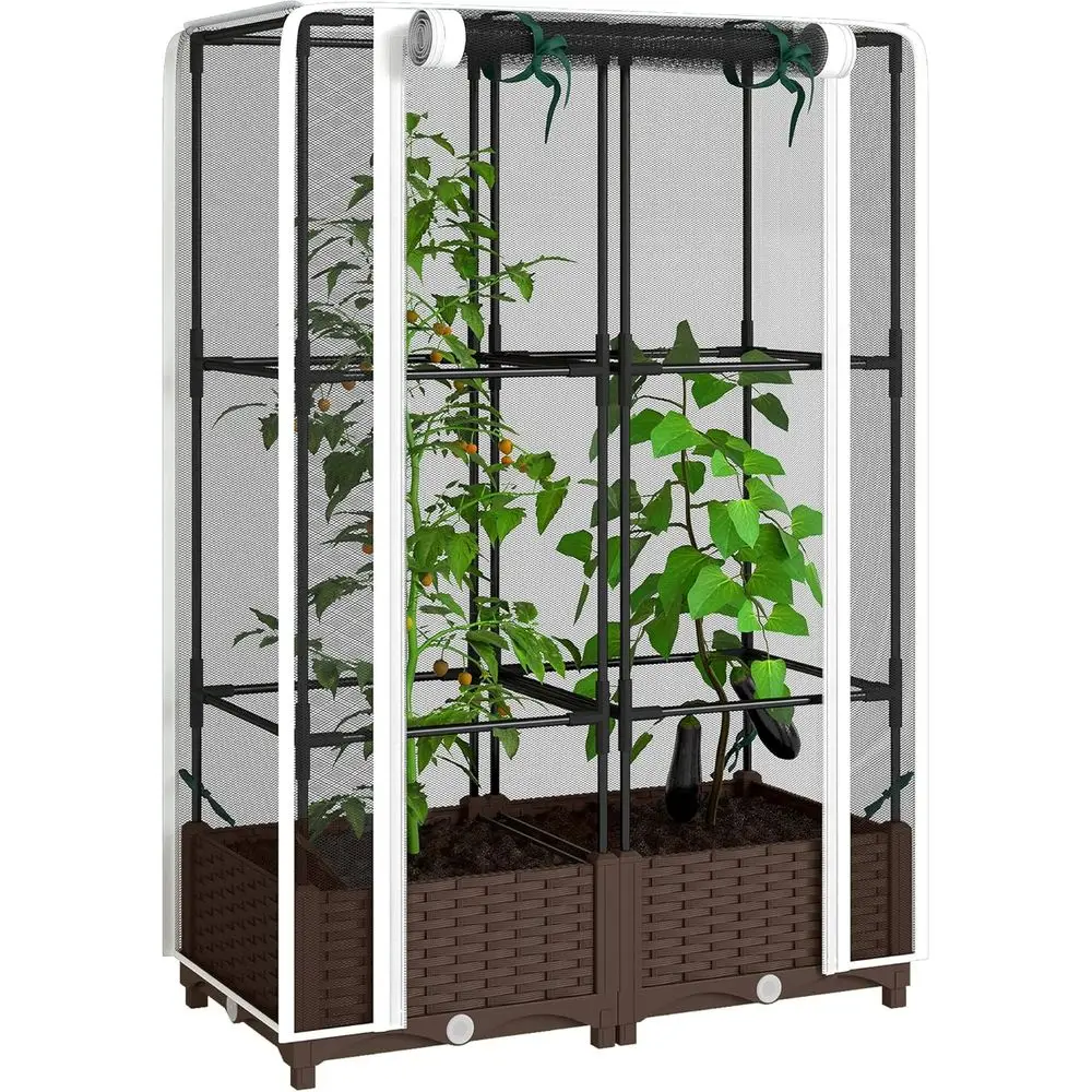 トレリス付き高床式菜園、46.5トマトサポート、排水機能付き - Self-Watering Planter のレビューと価格