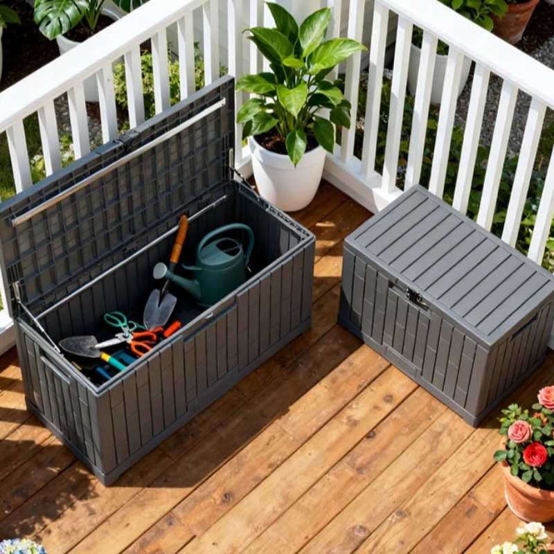 防水屋外パティオ/ガーデン収納ボックス（ロック付き）大容量デ - Gardening Tools In Store のレビューと価格