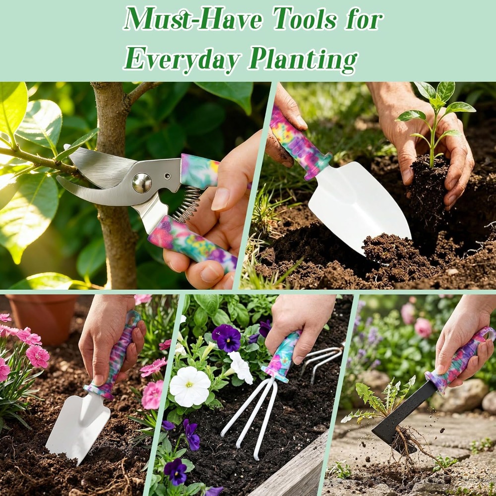 花柄ケース付き10点ガーデニングツールセット：特別な機会の女 - Gardening Tools Gift Set のレビューと価格
