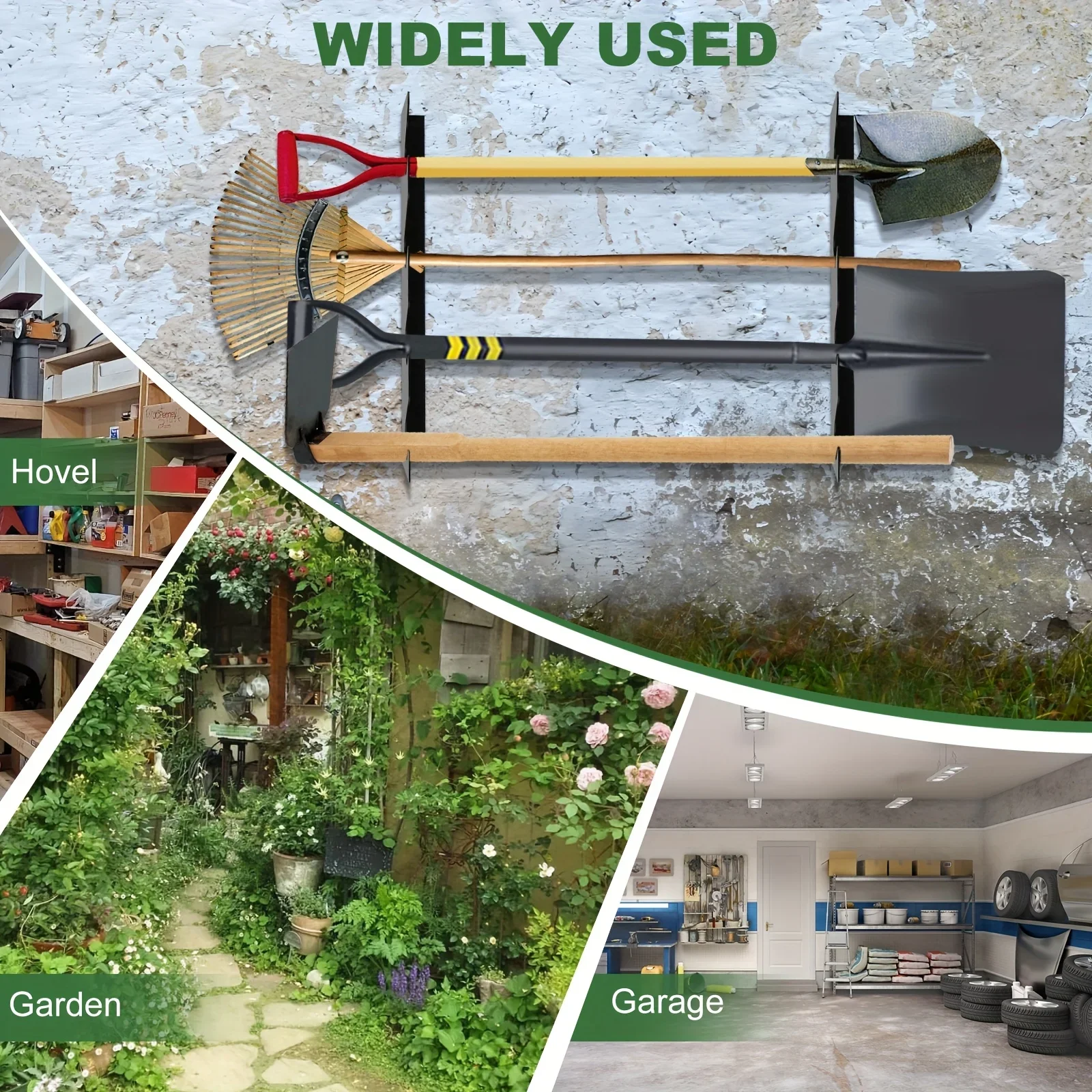 頑丈な金属製ガーデンツールホルダー、シャベルと熊手の収納付き - Gardening Tools Spade のレビューと価格