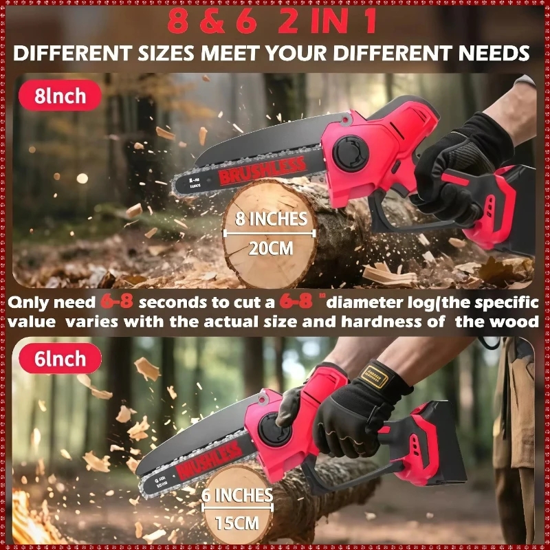 ミニブラシレスコードレス電動チェーンソー、庭木の剪定用電動工 - Gardening Tools Battery Powered のレビューと価格