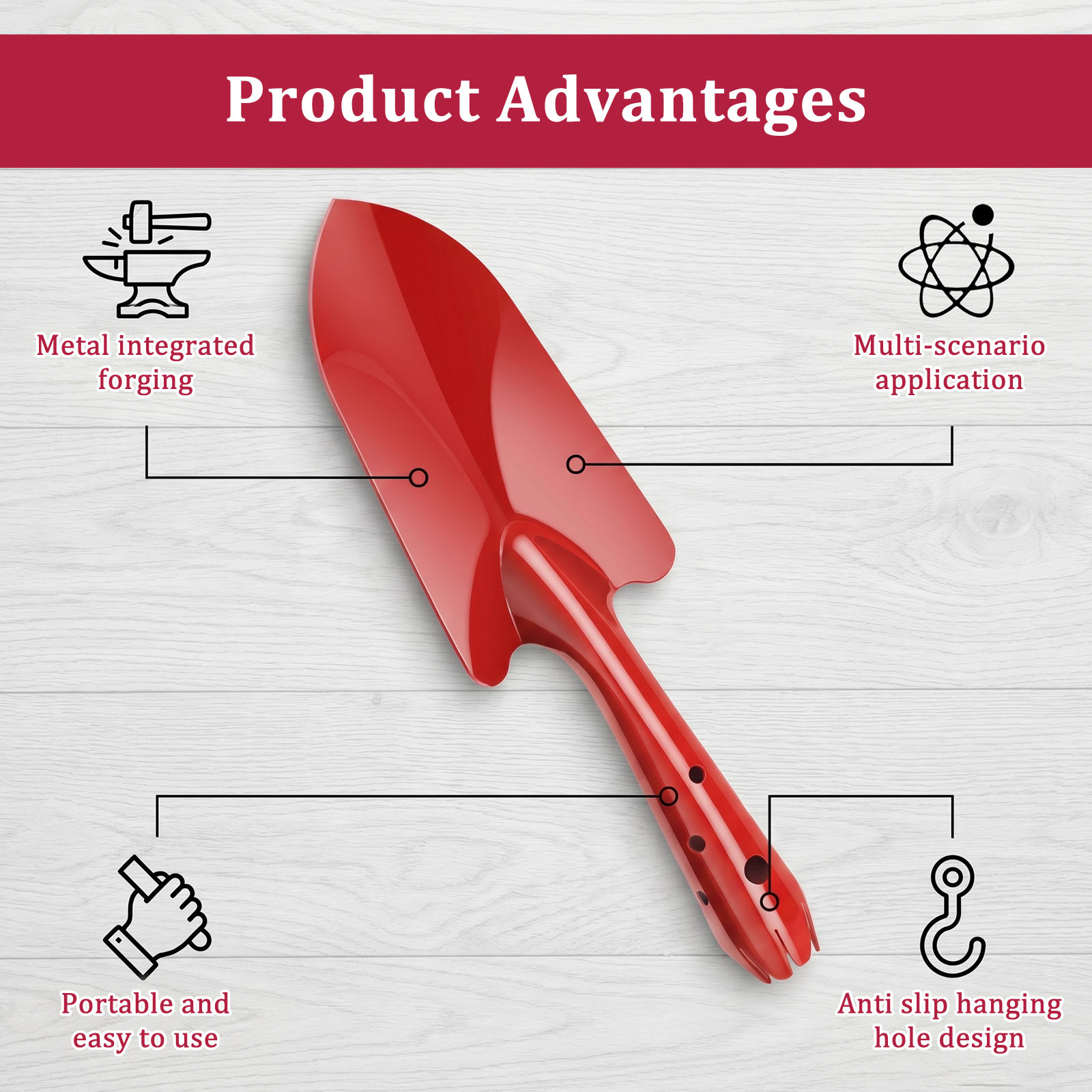 ガーデントロウェル 錆びにくい金属製ガーデンハンドシャベル  - Gardening Tools Spade のレビューと価格