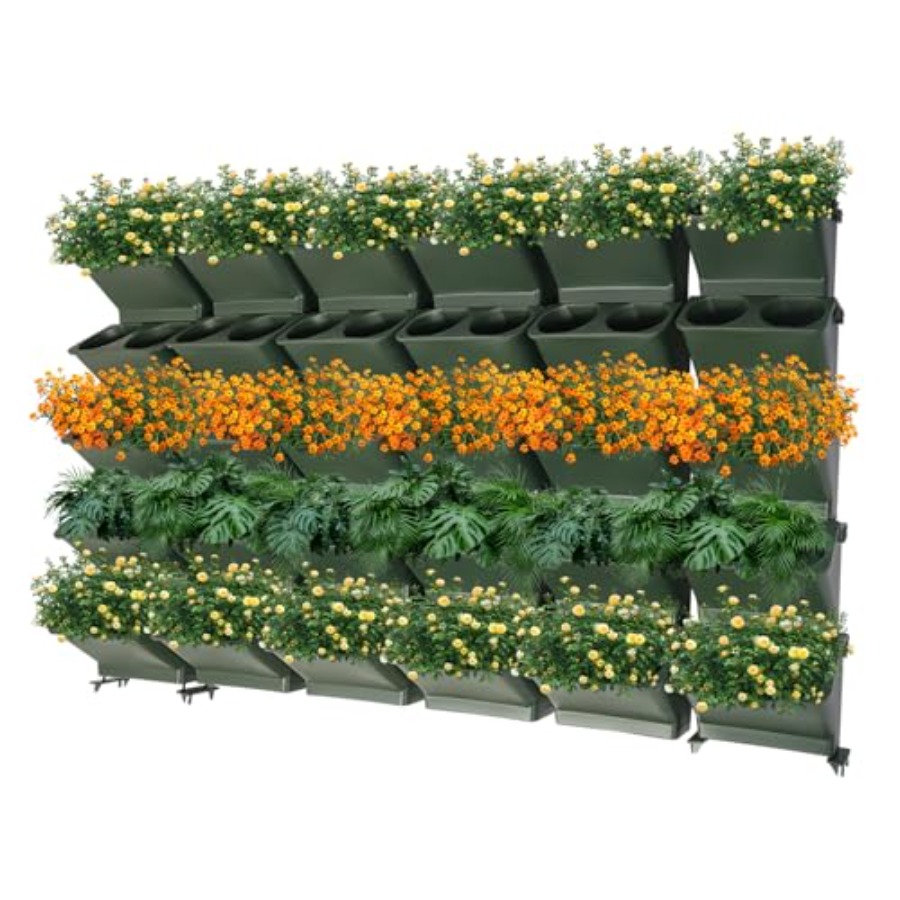 バルコニーや庭用の垂直壁掛けプランター、耐久性のある生地製、 - Self-Watering Planter のレビューと価格