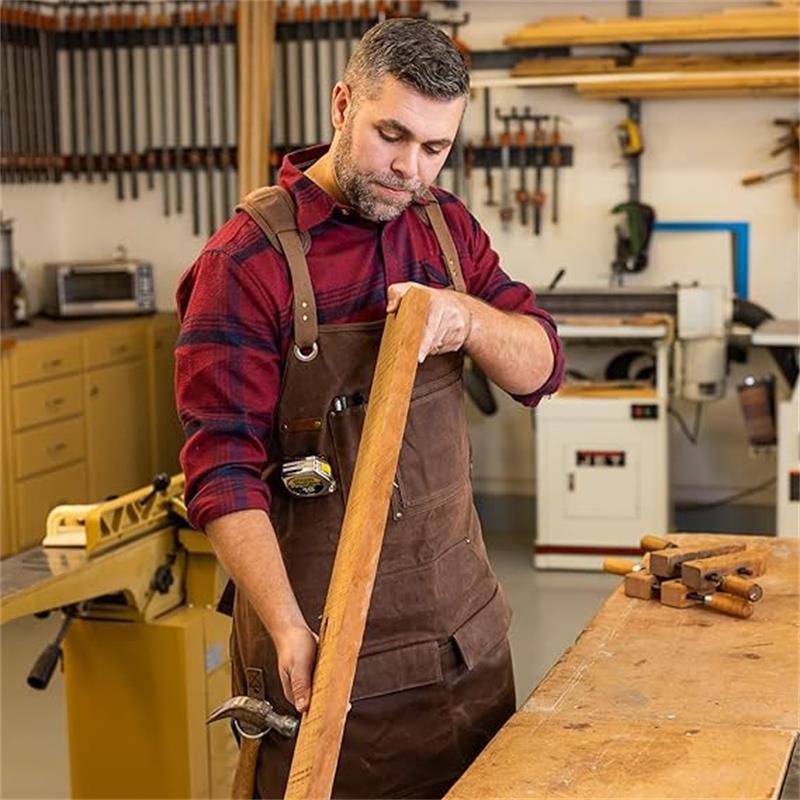 ワックス加工された頑丈なキャンバスエプロン、肩保護付き、庭仕 - Gardening Tools In Store のレビューと価格