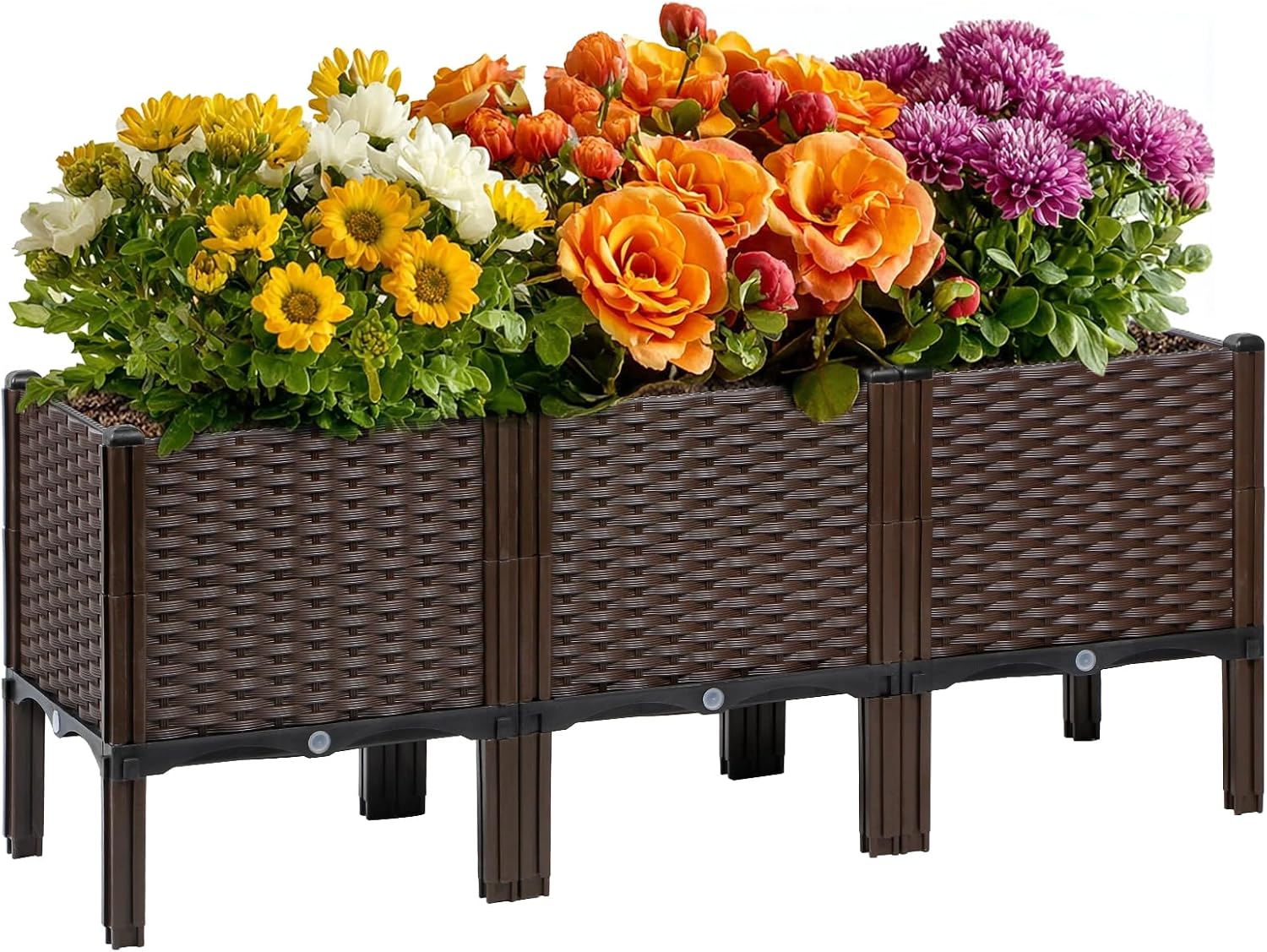 屋外ガーデニング用ラタン製プランター、ナチュラルカラー、自動 - Self-Watering Planter のレビューと価格